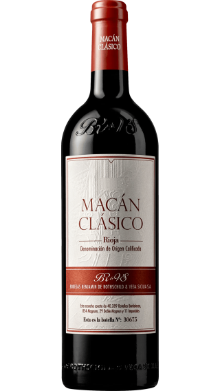 Bottle of Benjamin de Rothschild - Vega Sicilia Macan Clasico 2018 wine 750 ml