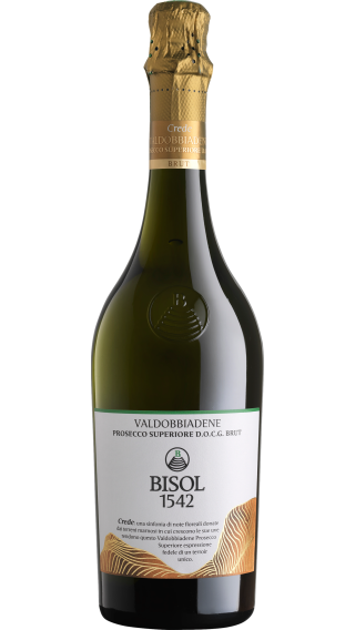 Bottle of Bisol Crede Valdobbiadene Prosecco Superiore Brut 2021 wine 750 ml