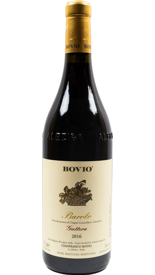 Bottle of Bovio Gattera Barolo 2016 wine 750 ml