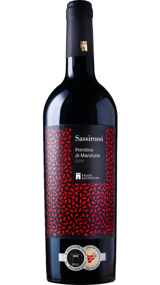 Bottle of Feudi Salentini Sassirossi Primitivo di Manduria 2022 wine 750 ml