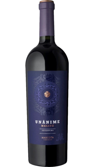 Bottle of La Mascota Unanime Malbec 2019 wine 750 ml