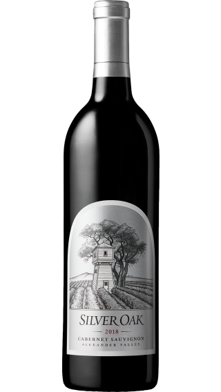 Bottle of Silver Oak Alexander Valley Cabernet Sauvignon 2018 wine 750 ml