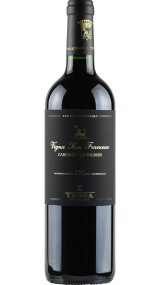 Bottle of Tasca d'Almerita Tenuta Regaleali Vigna San Francesco Cabernet Sauvignon 2018 wine 750 ml