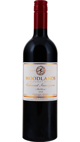 Bottle of Woodlands Matthew Cabernet Sauvignon 2014 wine 750 ml