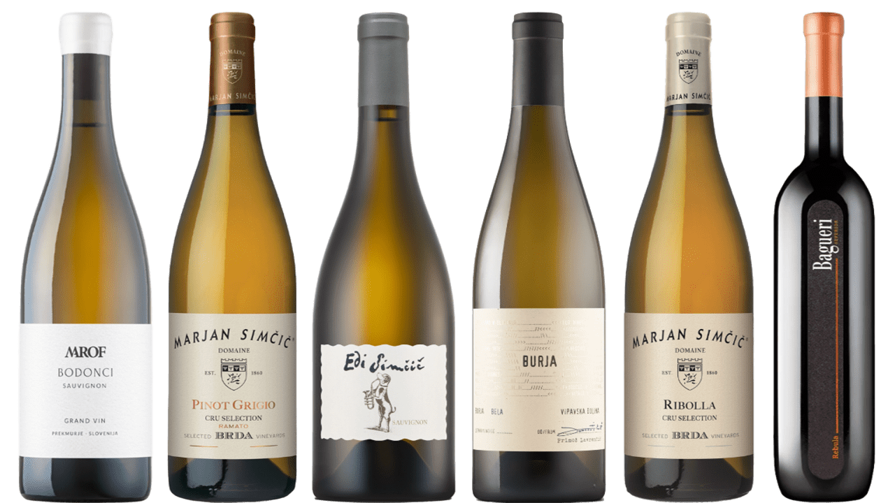 Cassa di degustazione di vini bianchi Sloveni Premium